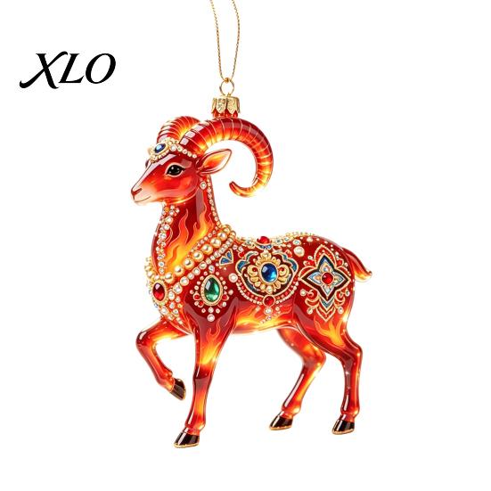 Indoor Party Decorations 2D Acrylic Goat Christmas Tree Pendant, Keychain Bag Charm, Cute Sheep Rearview Seasonal Event Ornament Mirror Hanging