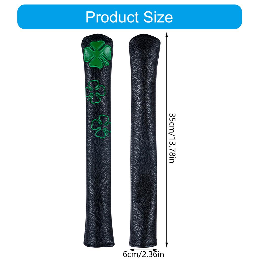 Leaf Pattern Golf Alignment Stick Cover PU Leather Alignment Stick Headcover Holder Golf Accessories for Women and Men