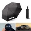 ANF3   Car Emblem Umbrella Folding Black Portable Parasol For KIA Carnival Niro EV9 K8 Forte Cerato Sportage Ray EV Telluride Seltos