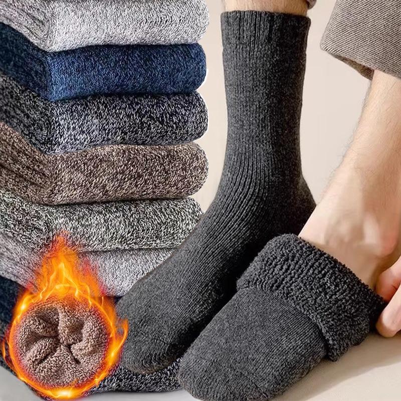 1/2/5Pairs New Fashion Winter Warm Thicken Wool Male Socks Against Cold Snow Socks Japanese Harajuku Soft Cashmere Short Sock