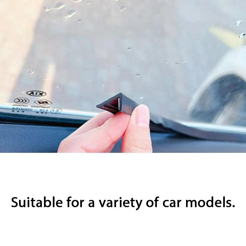 Car Side Window Seal Strip Rubber Auto Window Gap Filler Protector Strips Noise Insulation 7-Shaped Seal Sticker Strip