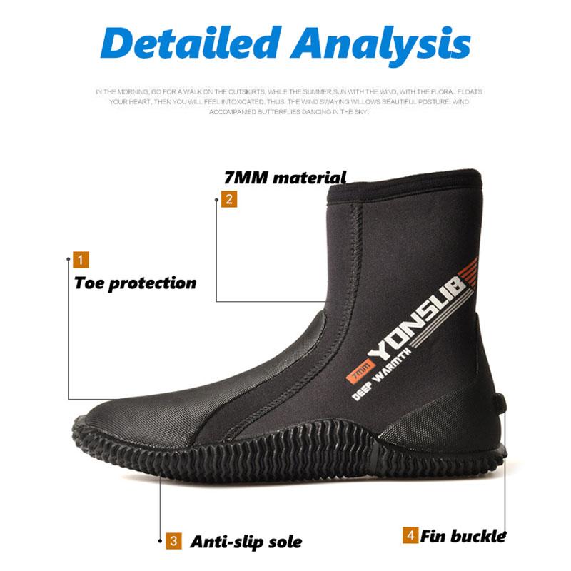 7MM Neoprene Diving Boots High Upper Cold Proof Non-slip Fish Hunting Scuba Diving Snorkeling Women Water Shoes