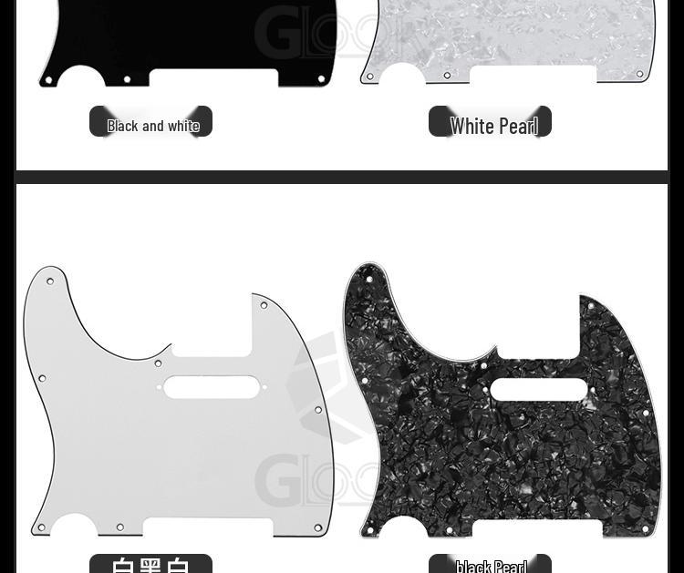 Linkshändige TL Elektrische Gitarre Schlagbrett und Rückplatten-Set