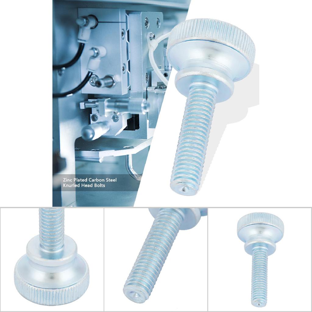 10pcs M8 Zinc Plated Carbon Steel Flat Knurled Head Bolts Thumb Screws (M8*25)