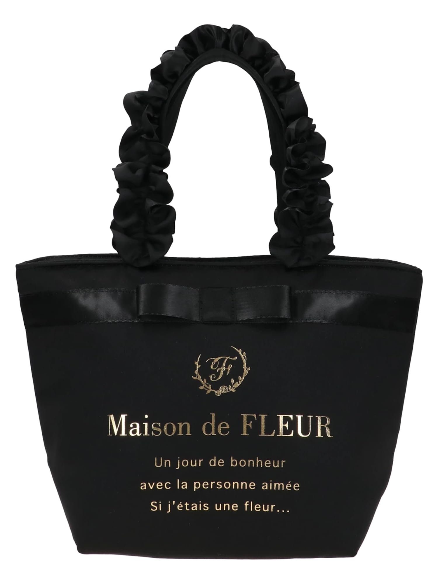 

de Bag Brand Logo Ruffle Handle Tote S Bag 8A42F0J2800 Черный [Maison Fleur] Женская
