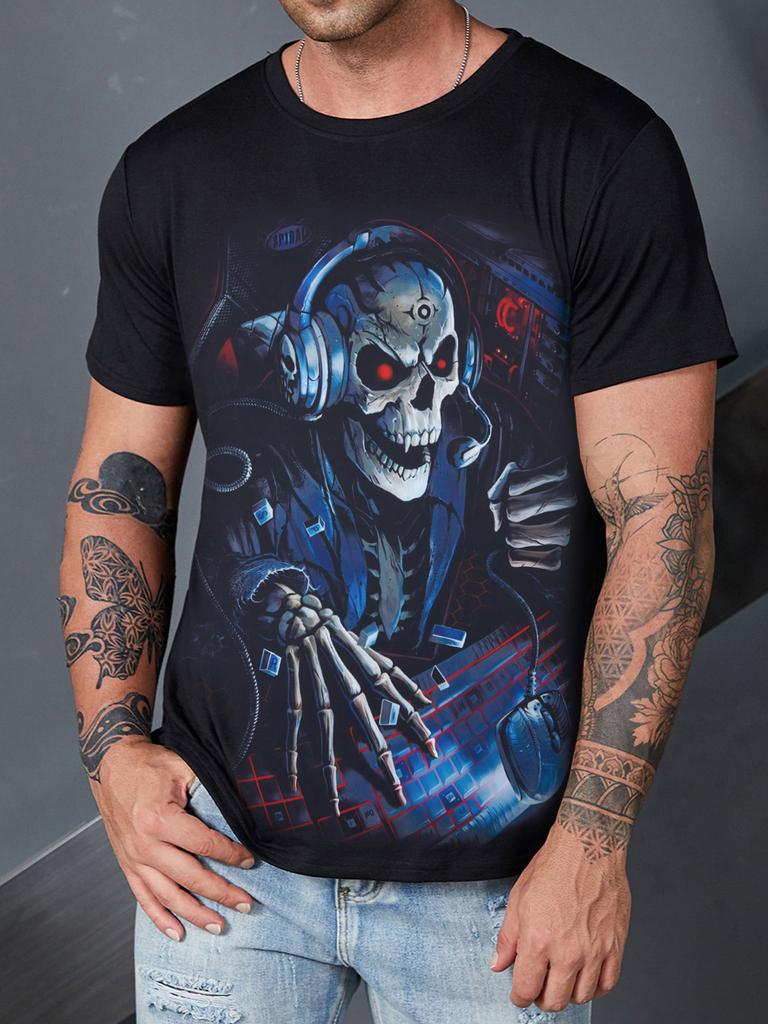 Camisas De Verano Para Hombre, Camisa Hawaiana Con Tampado 3D De Calavera, Ropa De Calle De Manga Corta Para Exterior, Ropa De Moda Para Hombre, Tops, Ropa De Calle - AliExprs 200000343