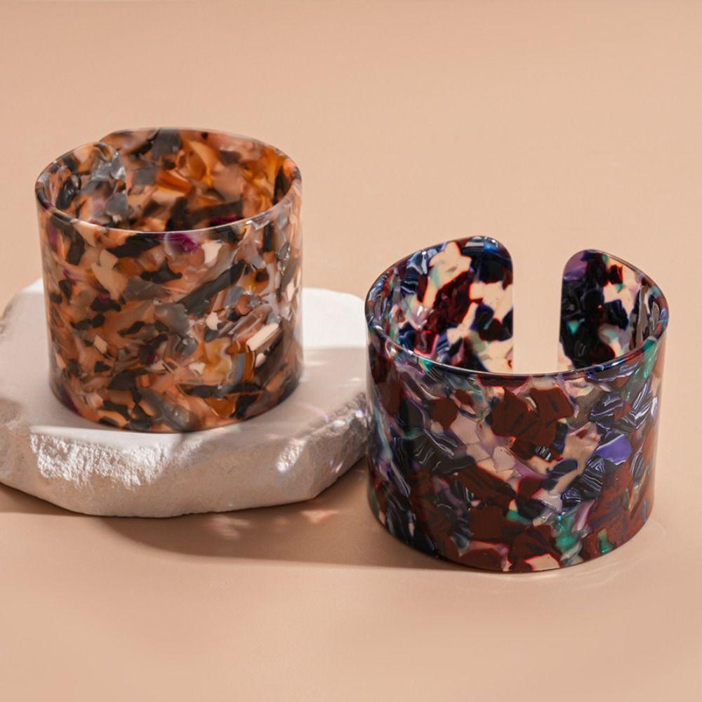 Bohemian Open Wide Bracelet Europe American Style Smudged Hand Ring Acelete Plate Bangle  Girls