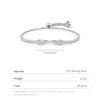 Luxury Charm Adjustable Boxes Chain for Women  Fine Jewelry 925 Sterling Silver Sparkling Zirconia Bowknot Bangle Bracelet