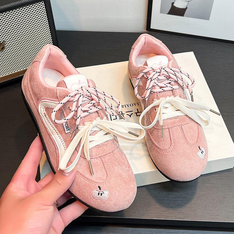 

Шнурки лето новый круглый носок плоская подошва низкий верх модный повседневный удобный спортивный женский 41 розовый