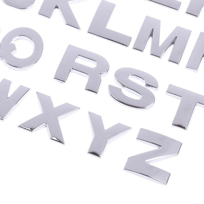 5Pcs 3D Embossed Letter/Number Decal Sticker Made Of High-Quality Metal Chrome Plated For Car/Auto Decoration