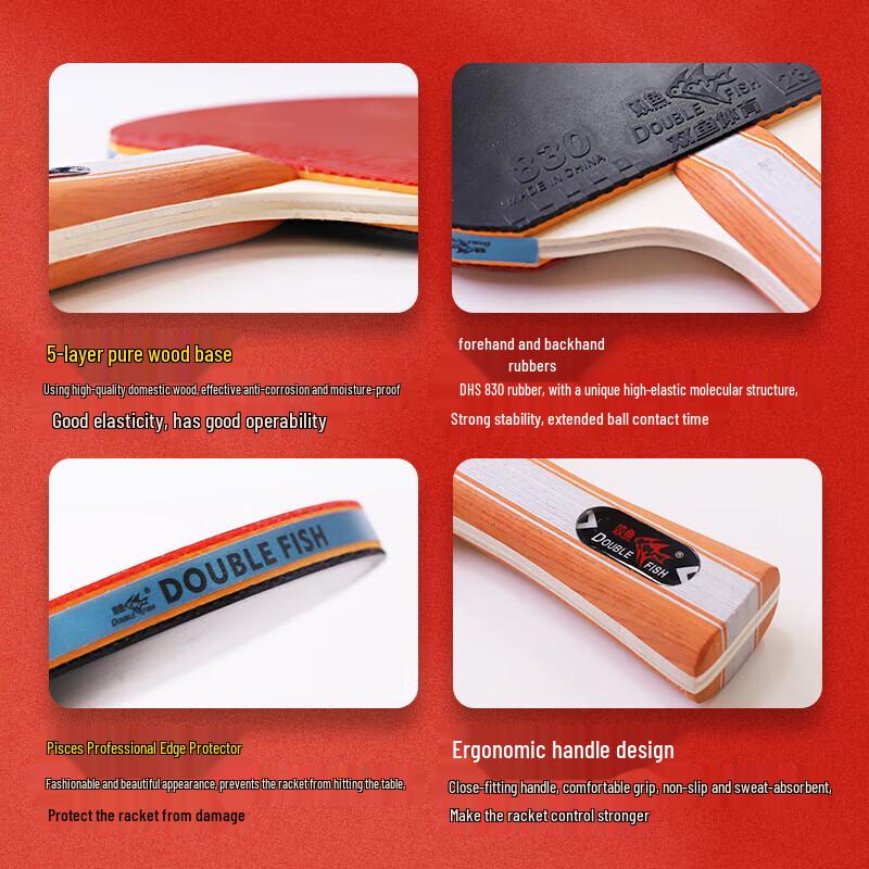 Double Fish Beginner Table Tennis Racket Set