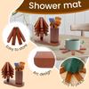 Tree Trivet Set Wooden Foldable Kitchen Trivet with Utensil Holder Heat Resistant Desktop Protective Pad for Hot Dishes Pot Bowl