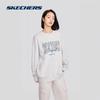 Skechers Pullover Loose Comfortable Round Neck Long Sleeve Sweatshirt Unisex Sweatshirt Light-White Gray L324U059-0248