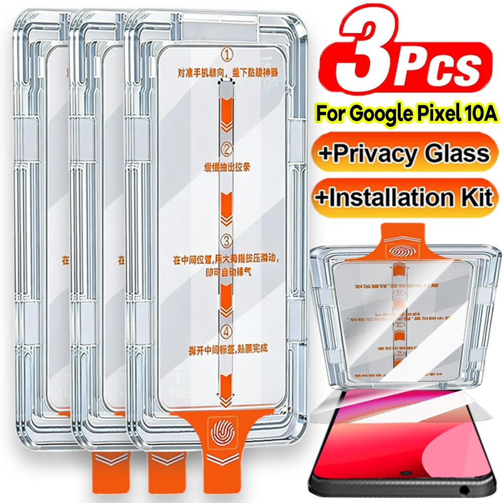 3-1Set HD Clear Tempered Glass for Google Pixel 10a Screen Protectors Anti-scratch Film with Easy To Install Dust Free Cover