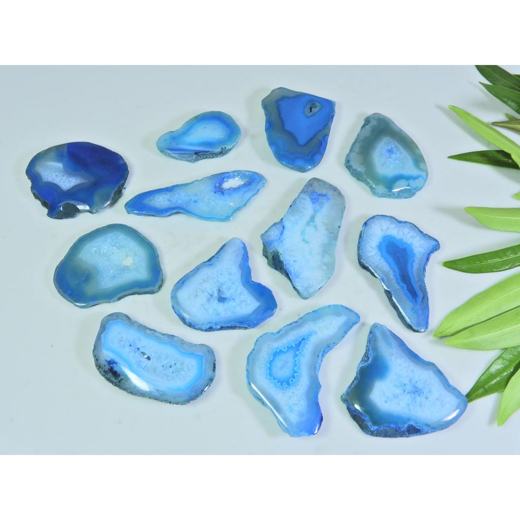 282Cts. Dyed Slice Druzy Agate Fancy Cabochon Loose Gemstone 12 Pcs Lot A-33
