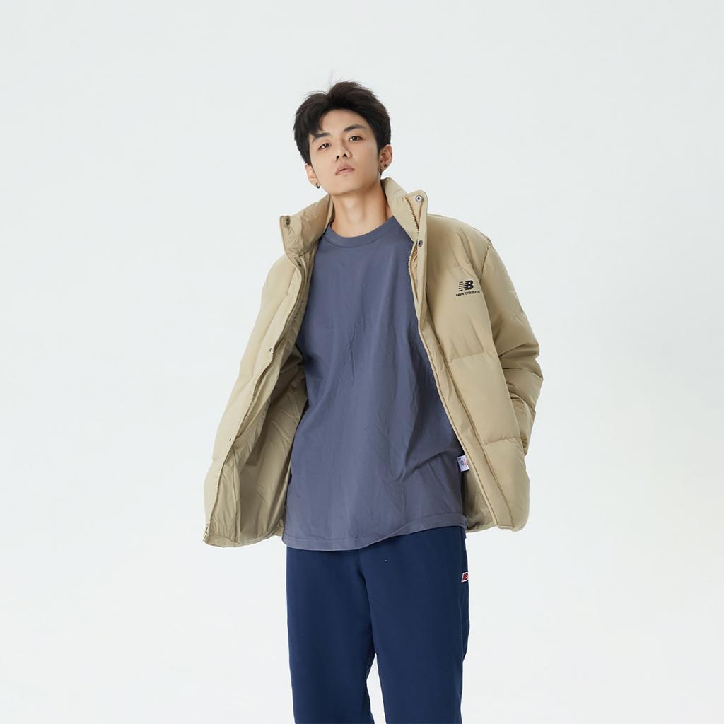 New Balance Logo Sports Down Jackets Asia Sizing 'Beige' Men's AMJ24359-TWD