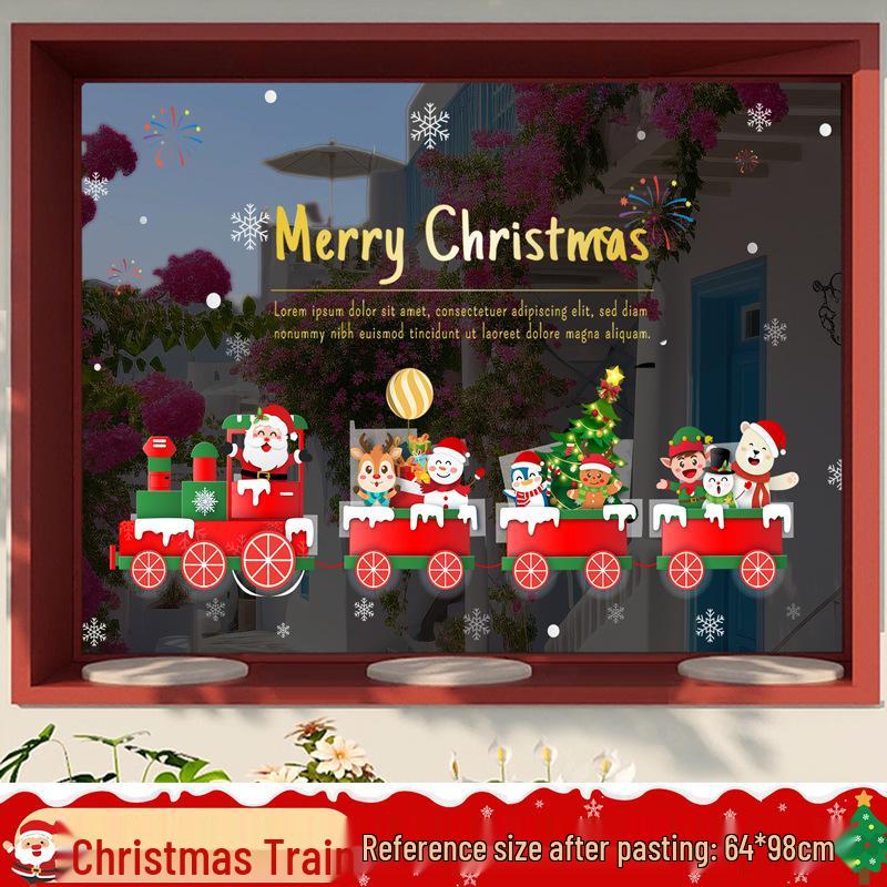Christmas Static Cling Glass Stickers: Festive Room Decorations and Scene Arrangements.