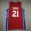 Mens Basketball Jersey Philadelphia 76ers 21 Embroidered Team Sport Shirt Practice Training