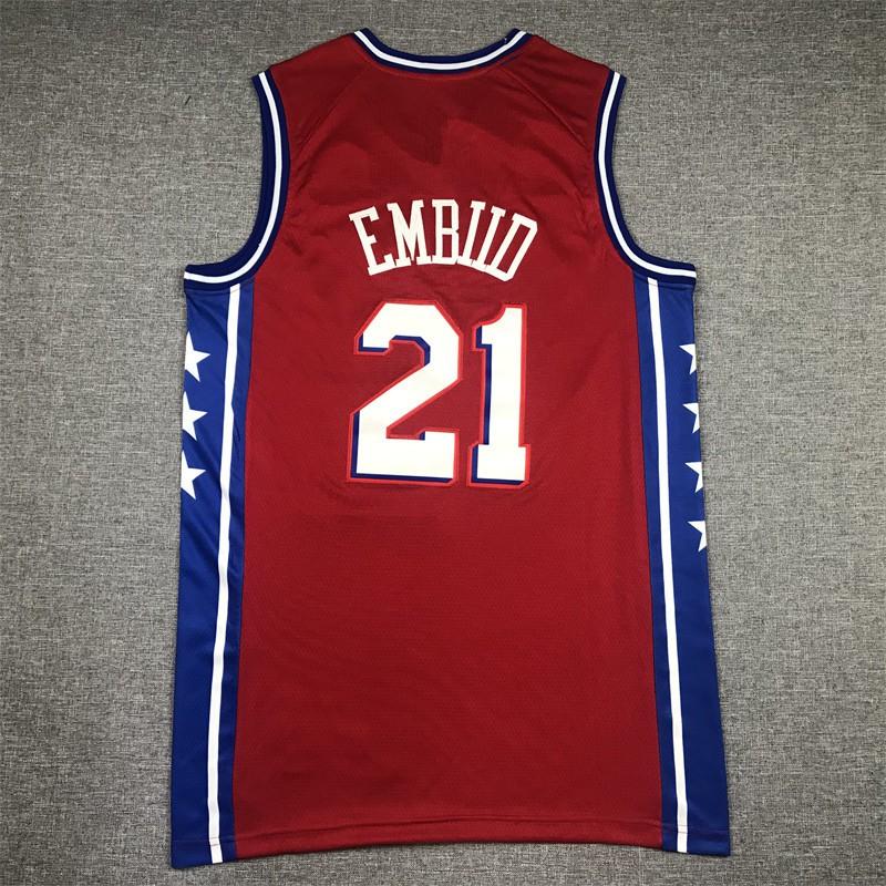 Mens Basketball Jersey Philadelphia 76ers 21 Embroidered Team Sport Shirt Practice Training