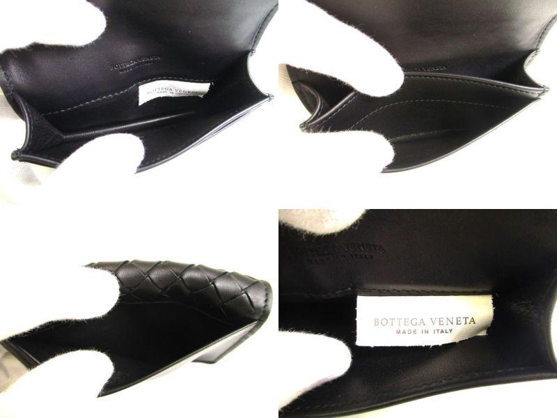Подлинная визитница BOTTEGA VENETA Intrecciato из черной кожи #a063, восстановленная