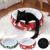 Soft Polyester Circular Christmas Pet Bed Warm Winter Bed for Small/Medium DogsPlush Cushioning,Perfect Christmas Gift for Pets
