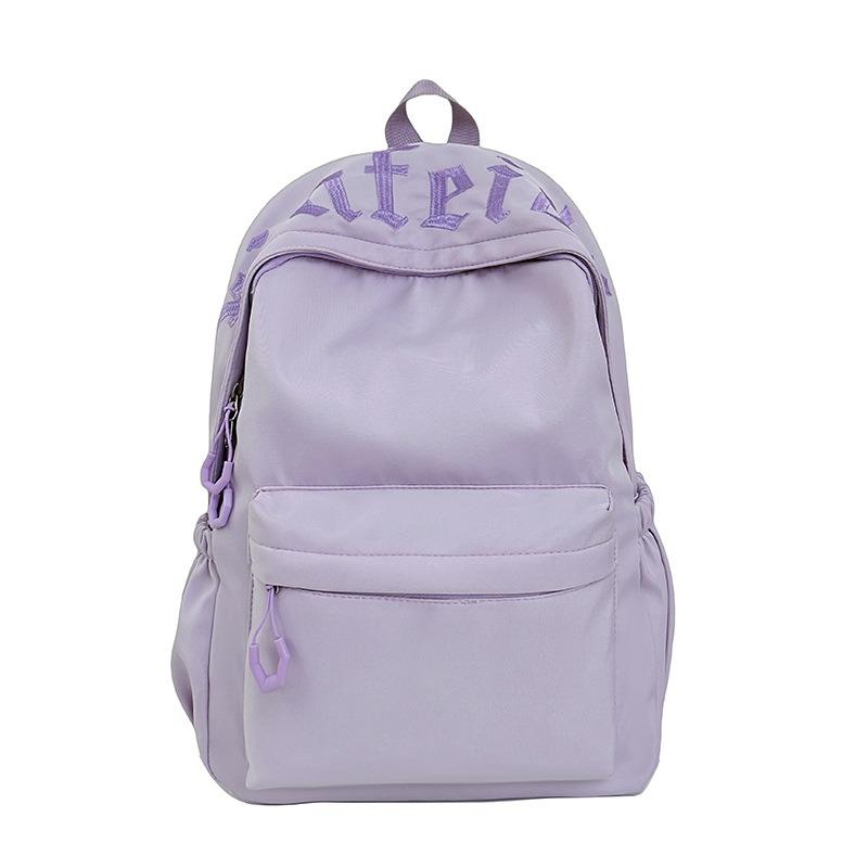High-value letter embroidered schoolbag women's new large-capacity lightweight backpack student simple versatile backpack