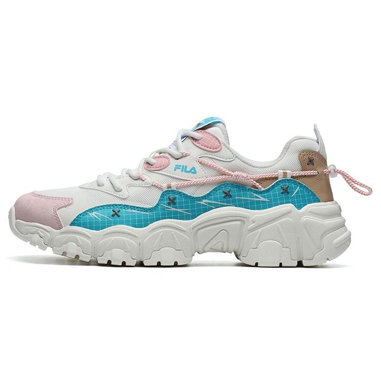FILA Cat Claw Textile, Synthetic Leather Low top Chunky Sneakers Women s White Blue F12W124153FAB 36
