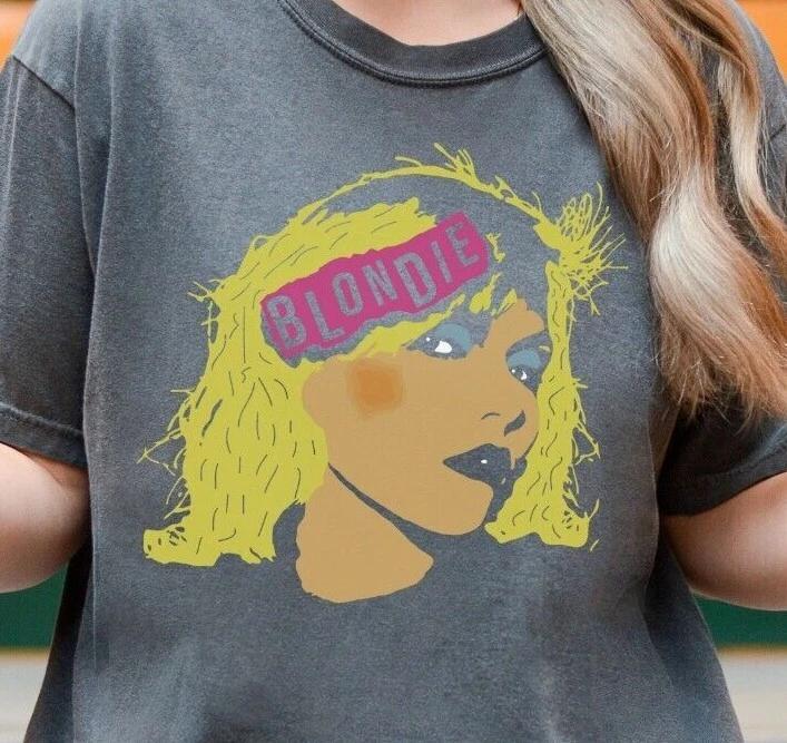 

Blondie T-Shirt New Wave Pop Rock Band on Vintage Black Comfort Colors 1717 Tee 4XL