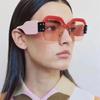 Women Vintage Square Sunglasses Rimless Oversized Big Wide Frame Men Luxury Brand Retro Lady Shades  Uv400 Female