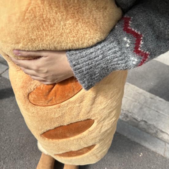 Baguette Pillow Cuddly Stuffed Bread Plush Toy Funny Baguette Shape Throw Pillow Christmas Gift for Girls Boys Sofa Bed Couch Use