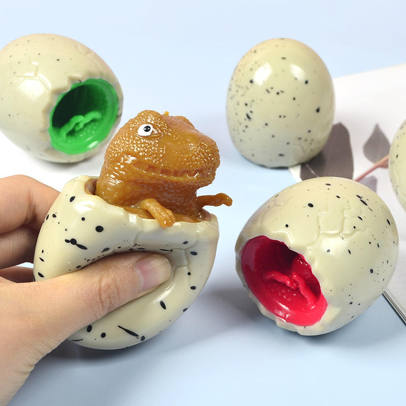 Cute Dinosaur Cup Egg Squeeze Toys Soft Glue Prank Vent Fidget Toy Stress Relief Decompression Gifts For Kids Adults Vent Cup