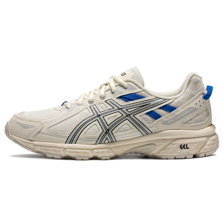 

ASICS Gel-Venture 6 Cream Grey Blue Unisex Low-Top Trail Running Sneakers 1011B550-101 EU 40.5