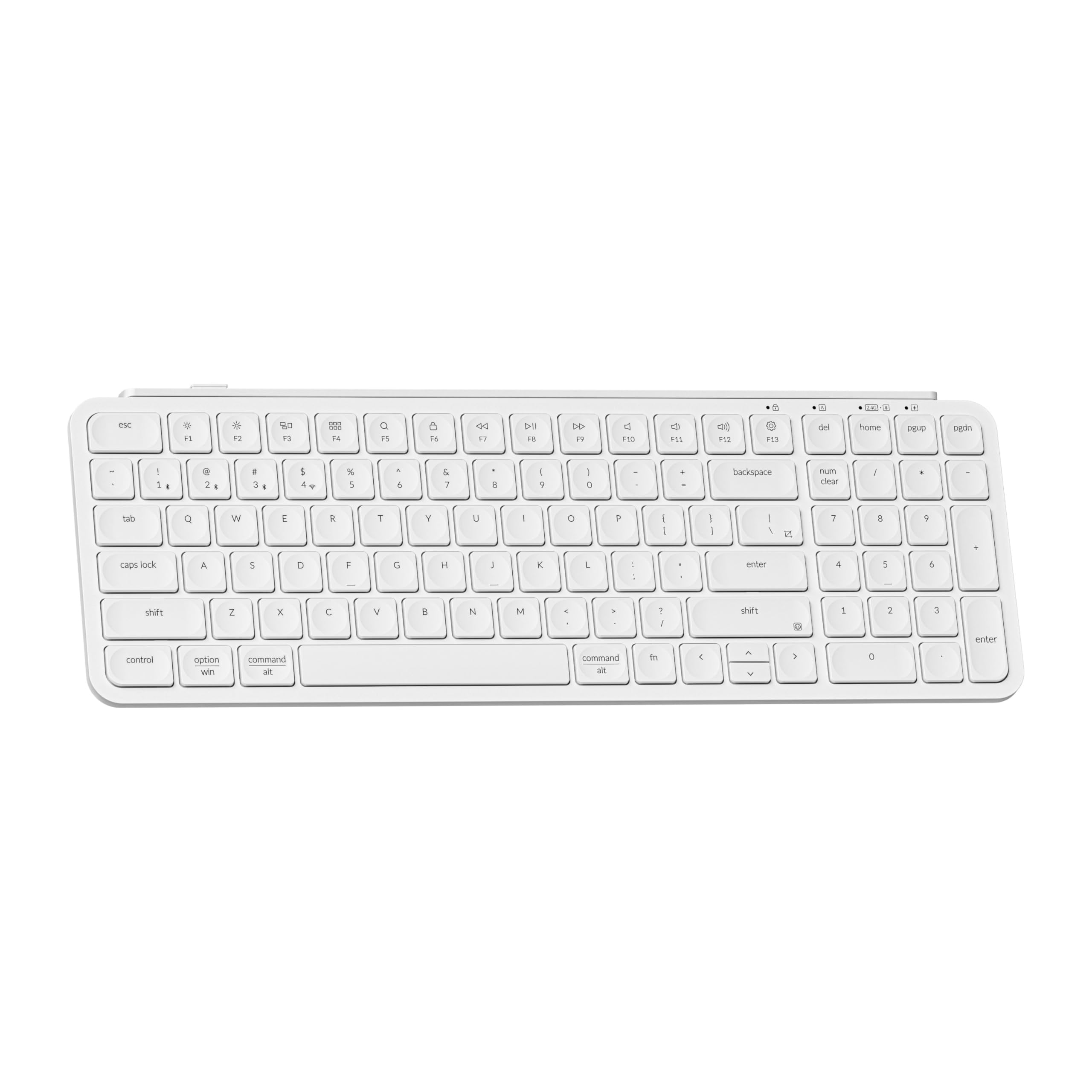 

Keychron B2 Pro Wireless Keyboard with Numeric US ZMK Launcher White Ultra-Slim 96% Bluetooth/2.4GHz Keypad, Layout, Compatible, Mac/Windows/Linux, білий