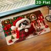 Rectangular Doormat 1pc, Christmas Cat Gift Scene, Welcome Doormat, Non Slip Easy To Clean Entrance Rug, Perfect for Kitchen/ Bathroom/ Porch/ Living
