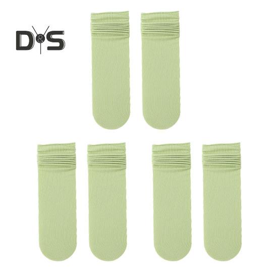 

3 пары женских летних шелковых носков Ice Silk, ультратонкие носки-лодочки, повседневные носки до середины голени, эластичные носки выше щиколотки зелёный