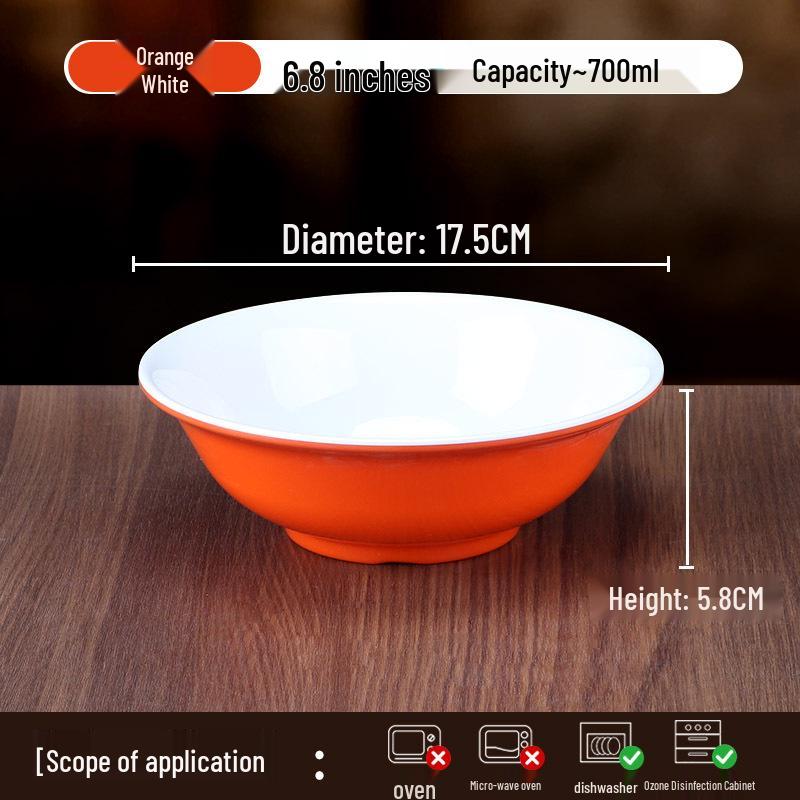 10-Piece Melamine Bowl Set: Ideal for Breakfast, Soup, Congee, Soy Milk, Wonton, Rice Noodle, and Hot & Spicy Soup.