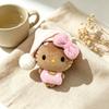 Dark Skin Hello Kitty Plush Keychain Pink Nightcap Bow Doll Backpack Pendant Cute Stuffed Ornament Birthday Gift