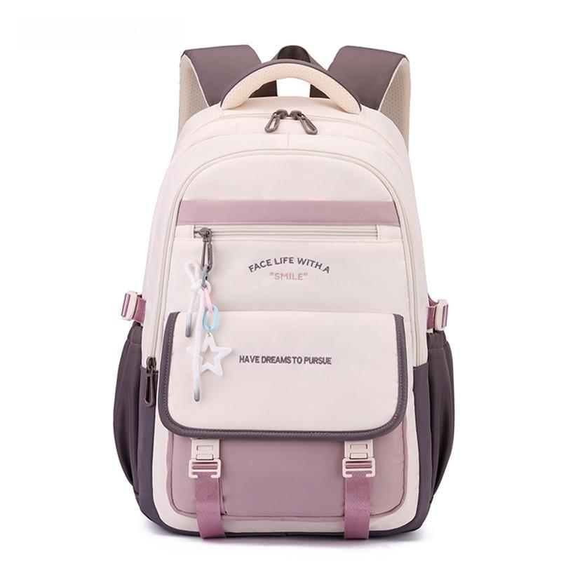 New Simple Letter Portable Travel Backpacks Large Capacity High Value Dirt-resistant Middle School Girls Schoolbag College Student Waterproof Book Bag
