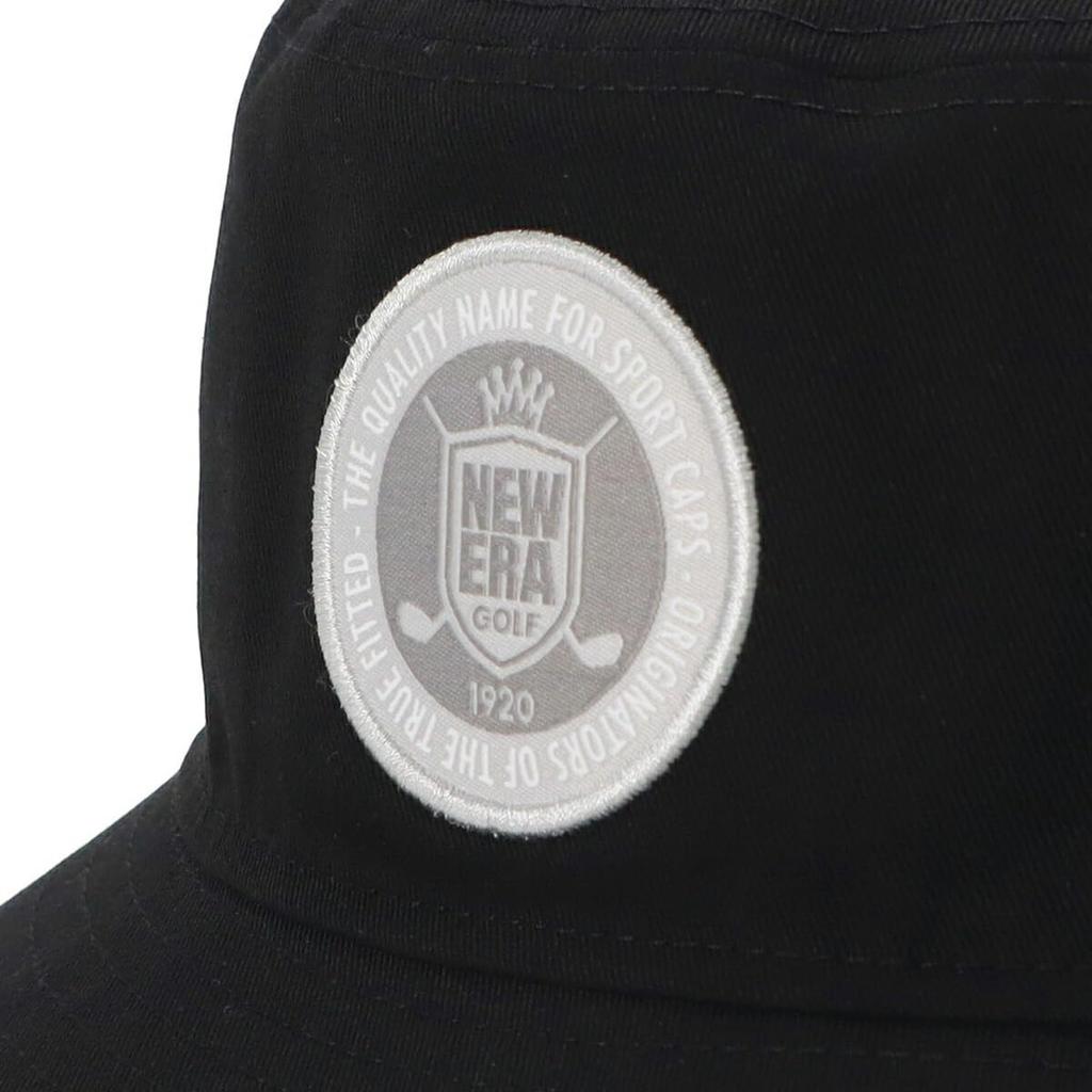 NEW ERA GF BUCKET 01 Circle Patch Golf Hat Black Cotton Unisex M/L All Season Outdoor