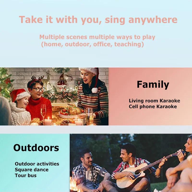 Clearance Sale Mini Wireless Mic Bluetooth Small Speaker Outdoor Portable Karaoke  Audio All-in-one Microphone Subwoofer