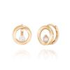 14K Goldohrringe One-Touch Ring Rand Kreis