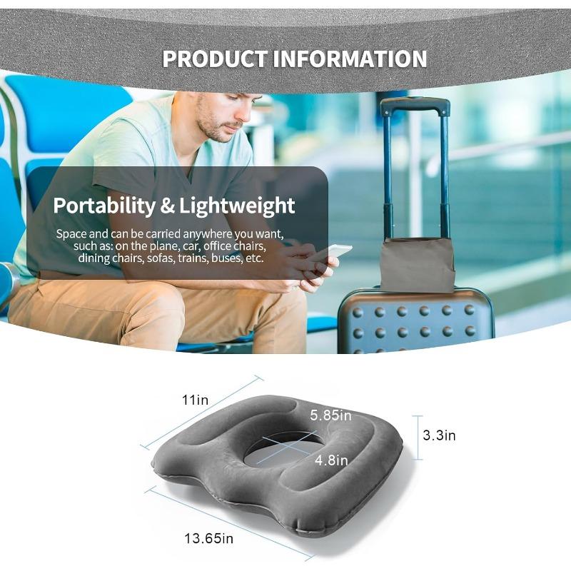 Multifunkční sedák, Nafukovací kruhový polštář - Polštář na hemoroidy pro kostrč, Pooperační bolest, Poporodní těhotenství, Ischias, Proleženiny