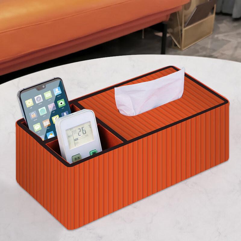 Yuzhuxun Leather Tissue Box with Storage Organizer