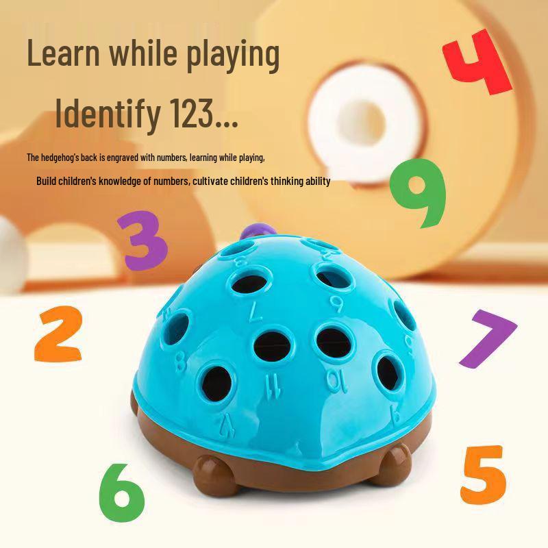 Montessori Hedgehog Puzzle: Educational Toy for Fine Motor Skills & Color Recognition (Ages 0-3)