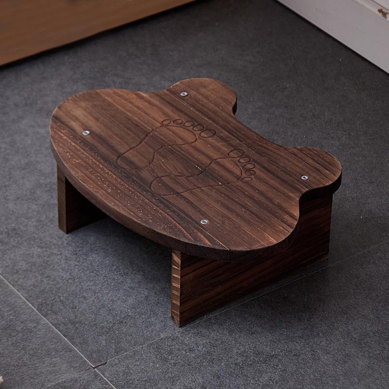 1Pc Wooden DIY Children's Booster Stool Adults Bath Stool Toilet Solid Wood Step Stool Bathroom