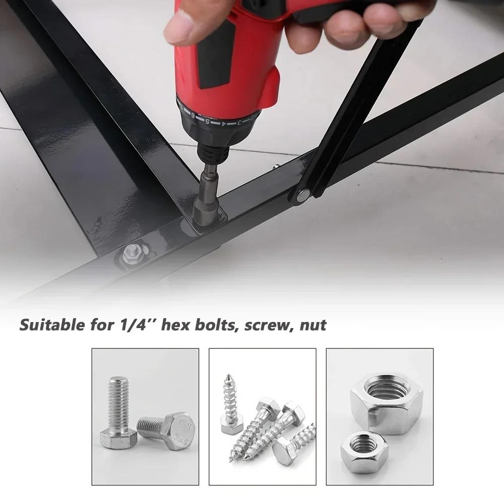 9PCS 5mm-13mm Impact Socket Magnetic Nut Screwdriver 1/4 Hex Key Set Drill Bit Adapter for Power Drills Impact Drivers Socket Kit