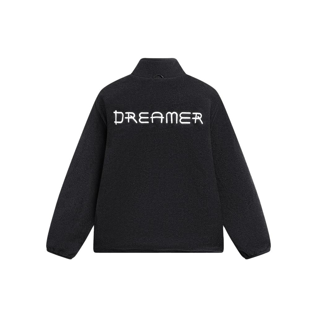 Li Ning Wade Series Letter Print Hooded Windbreaker Fleece Sweatshirt Casual Sports Suit Men Sweatshirt Black AWBT023-1