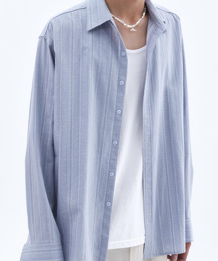 TRIP LE SENS Classy Blue Stripe Shirt_Light Blue