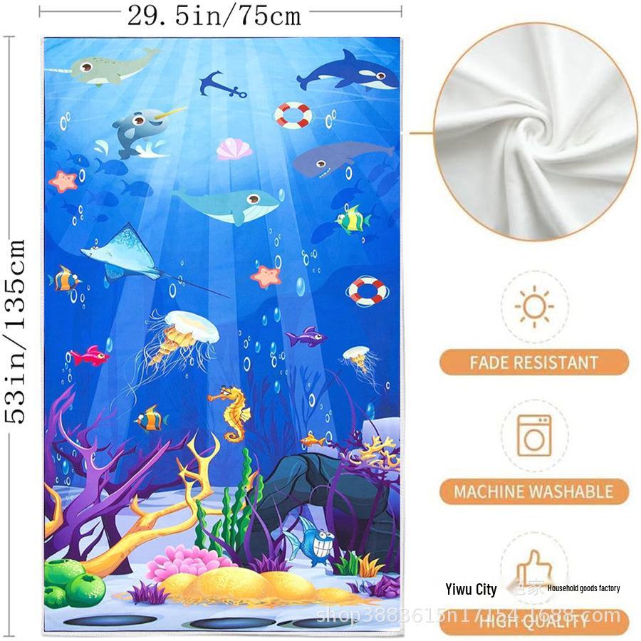Microfiber Quick Dry Unicorn Beach Towel with Printed Animals Design 40x60cm