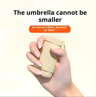 Paraguas de Viaje Ultraligero de 225g de 6 Pliegues, UPF50+ con Revestimiento Negro, Paraguas Compacto a Prueba de Viento para Protección Contra el Sol y la Lluvia en Todo Clima